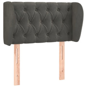 Testiera | Testata ad Orecchio Grigio Scuro 83x23x78/88 cm in Velluto