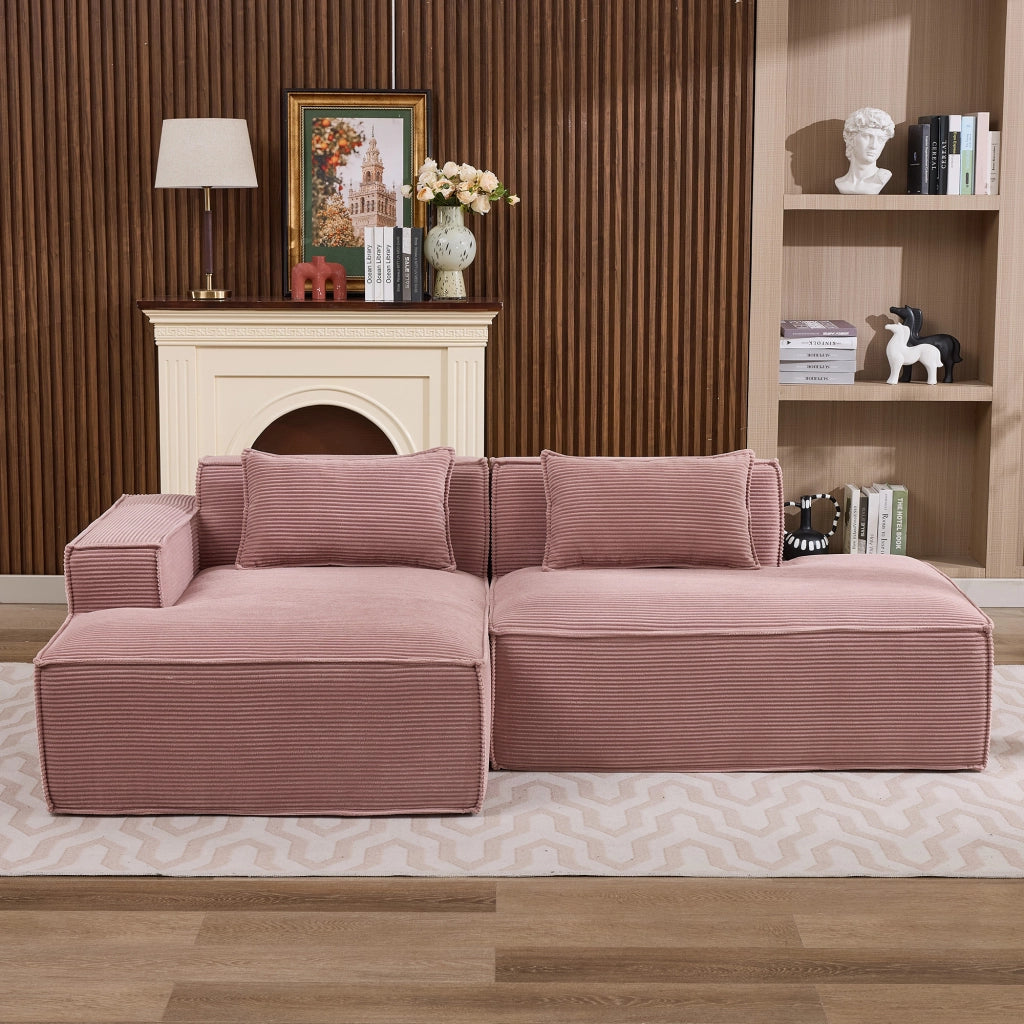 Divano compatto con cuscino elastico in poliestere imbottito rosa baby