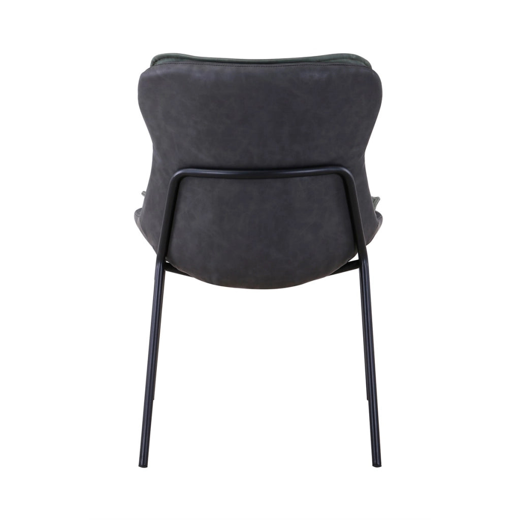 Sedia di design Brady in ecopelle verde e grigio scuro