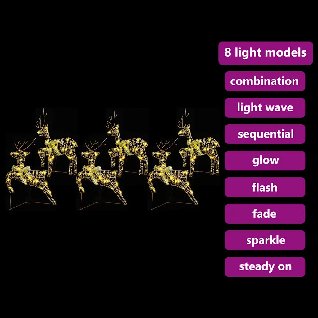 Renne LED con 180 LED 6 pz Oro PET CFW9229754