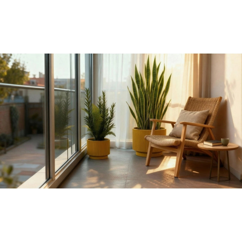 Vaso moderno di design Ø40 H36 in polimero verde lago resistente per interno ed esterno - Made in Italy - Monacis