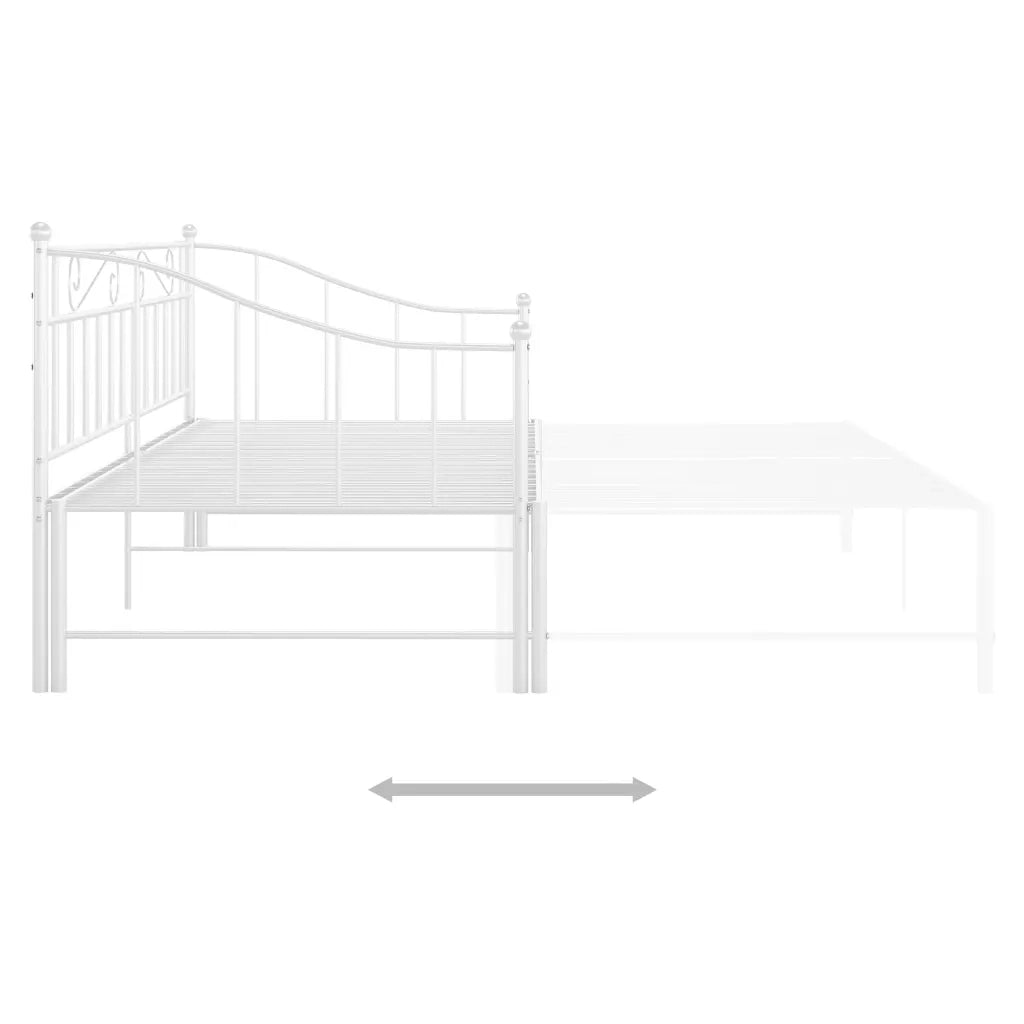 Telaio Divano Letto Estraibile Bianco in Metallo 90x200 cm