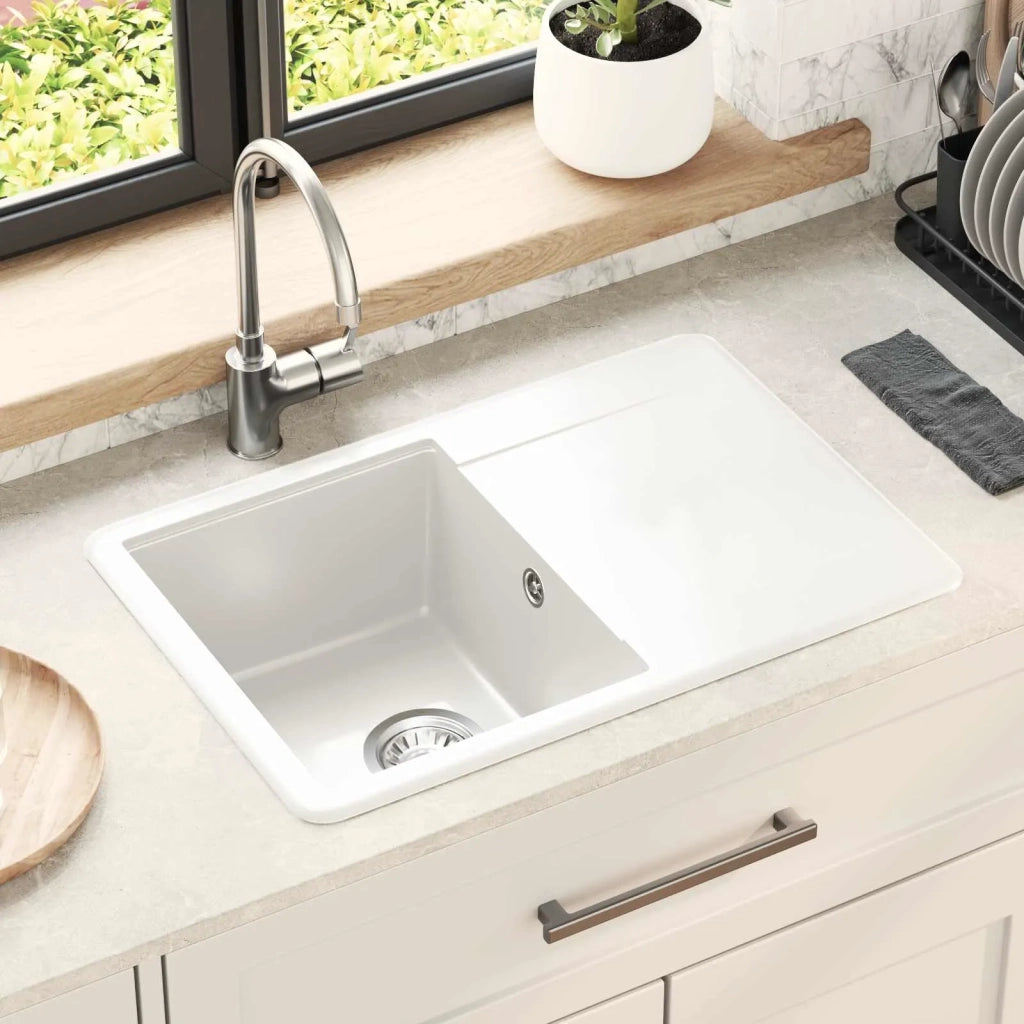 Lavello Bianco 670 x 460 mm 80% Quarzo e 20% Resina CFW5139596