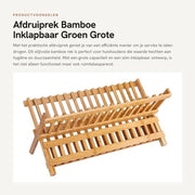 Afdruiprek grande capacità - Inclinabile - In legno di bambù - 45 x 19 x 21 cm - Sicuro e salutare - Due livelli - Aria per asciugatura