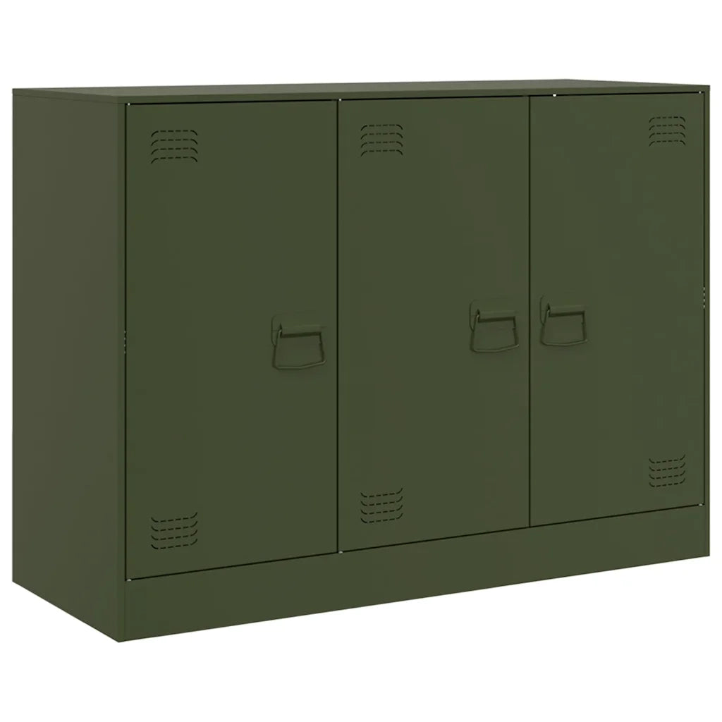 Credenza-Buffet-Armadio da cucina Verde Oliva 99x39x73 cm in Acciaio 596341