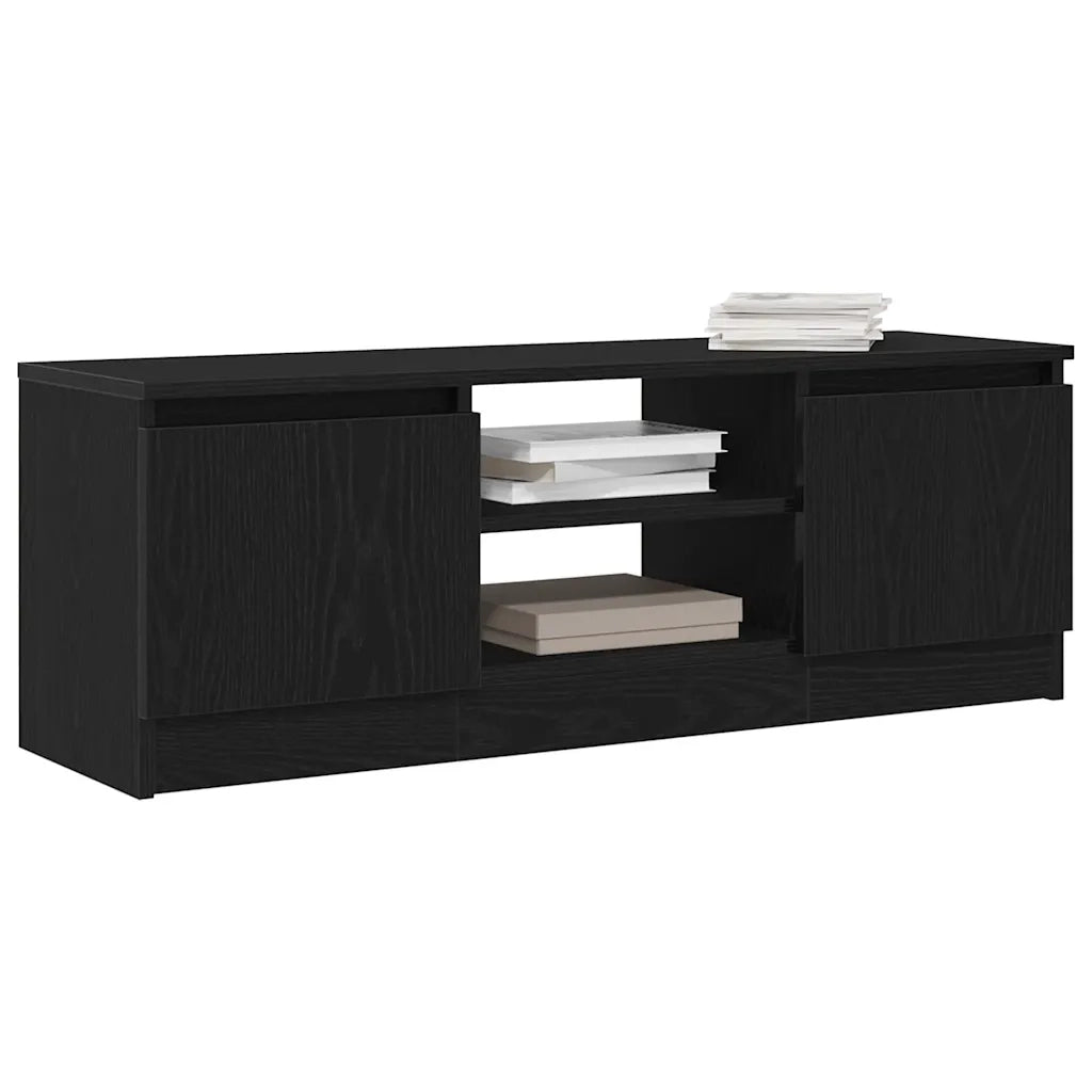 Mobile Porta TV Rovere Nero 102x30x36 cm in Legno Multistrato 862433