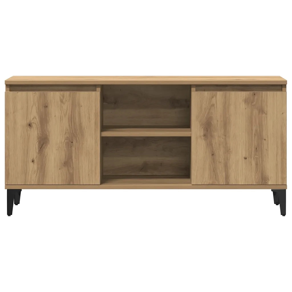 Mobile TV-Credenza per TV-Console TV Rovere Artigianale 102x35x50 cm in Legno Multistrato 390507