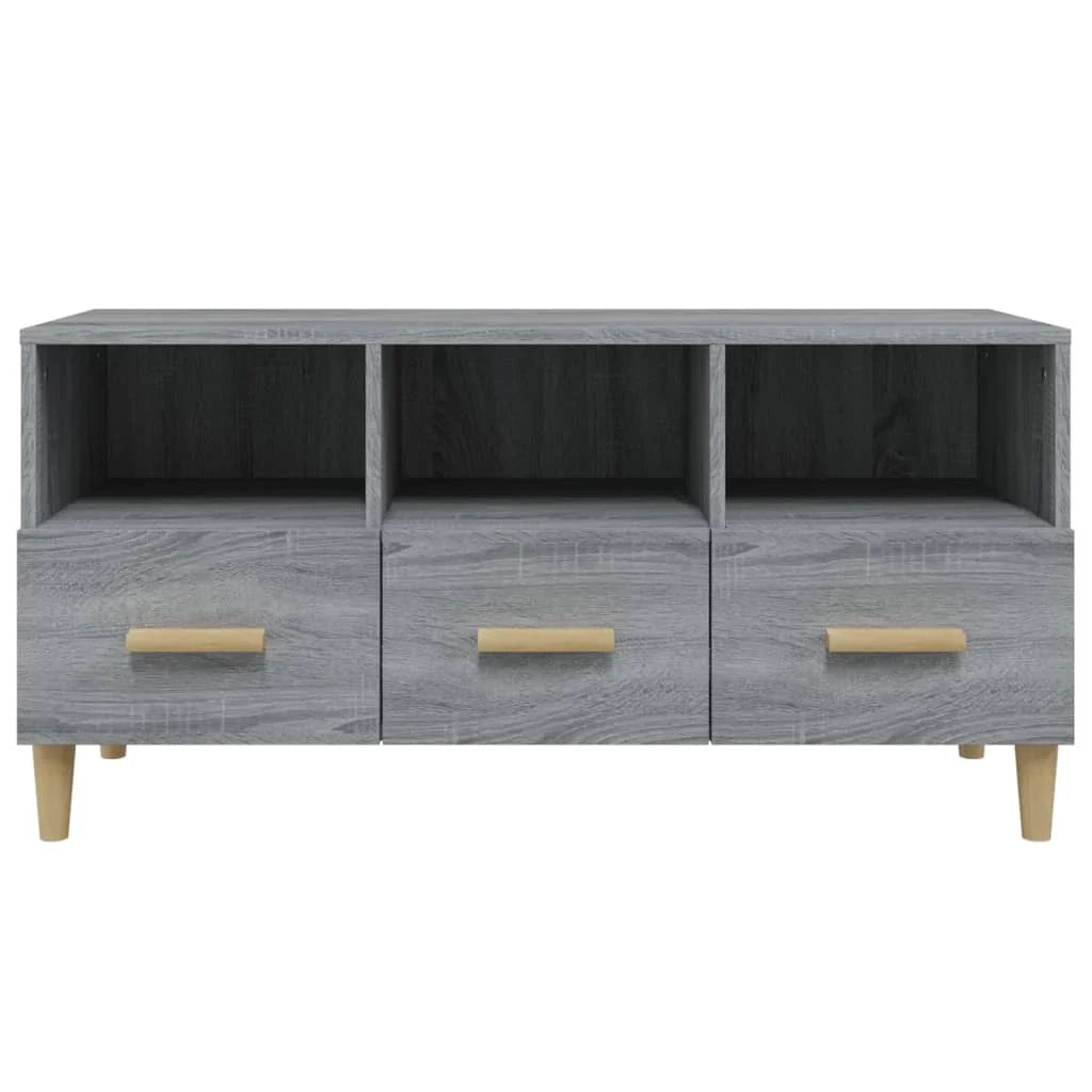 Mobile TV multimediale mensola TV credenza TV sala da pranzo soggiorno camera da letto Sonoma 102 x 36 x 50 cm legno ingegnerizzato grigio 02_0028361