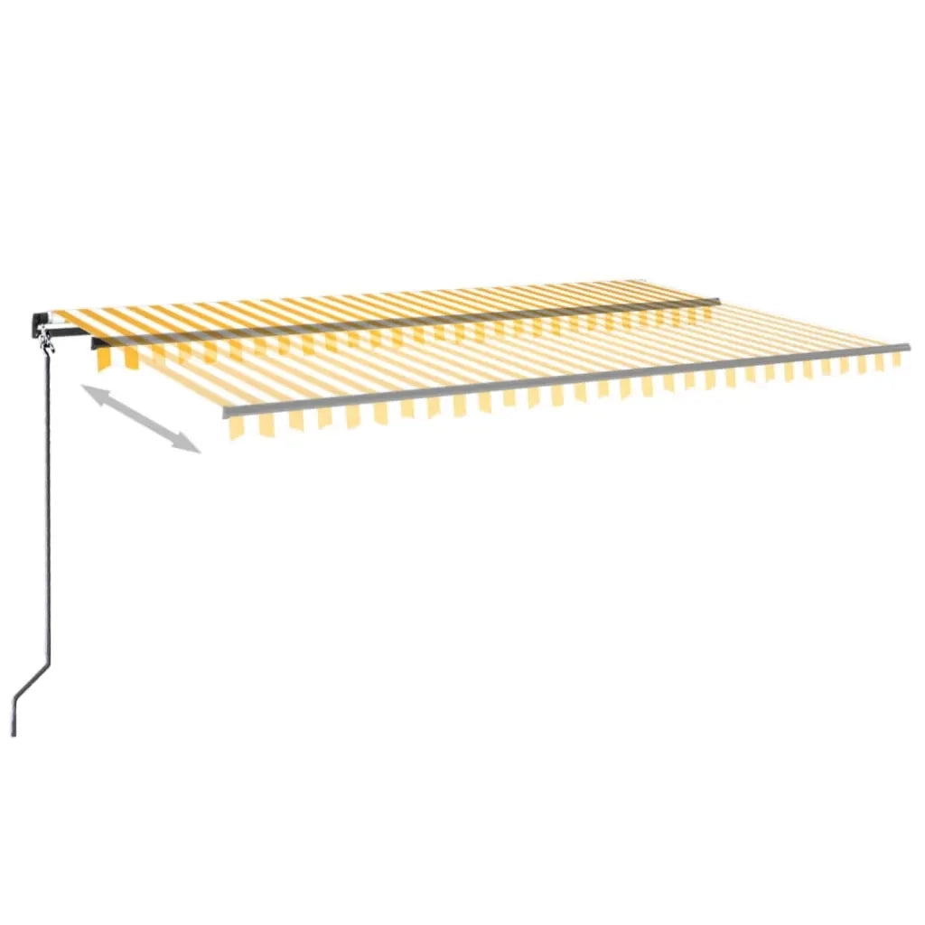 Tenda da Sole Retrattile Manuale 500x300cm Giallo e Bianco 3069138