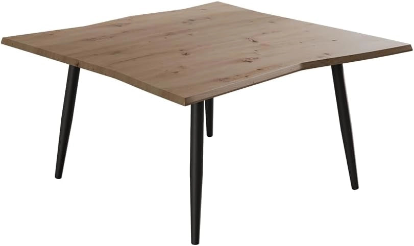Tavolino da caffè Yan, Artigiano, 80 x 80 cm, con ripiano per un utilizzo versatile negli ambienti domestici