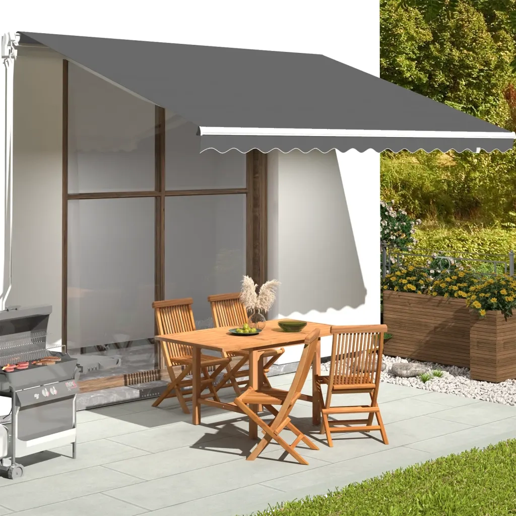 Tessuto di Ricambio per Tenda da Sole Antracite 450x350 cm Poliestere 311950