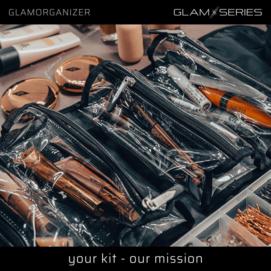 GlamSeries GlamOrganizer Organizer trucco 230 x 120 x 180 mm arrotolabile, beauty case con 4 astucci trasparenti
