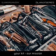 GlamSeries GlamOrganizer Organizer trucco 230 x 120 x 180 mm arrotolabile, beauty case con 4 astucci trasparenti