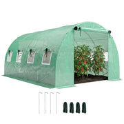 Serra in PVC con telo ¨C zephmum ¨C 4x3x2 m verde 2 porte a zip 8 finestre a rete