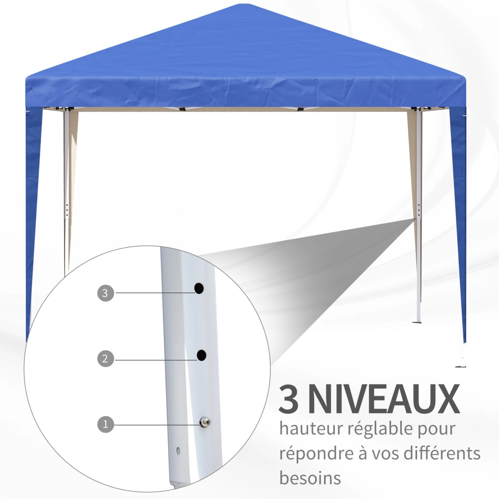 Tendone da giardino 3x3m ¨C zephmum ¨C Pieghevole Anti-UV Acero Oxford Blu