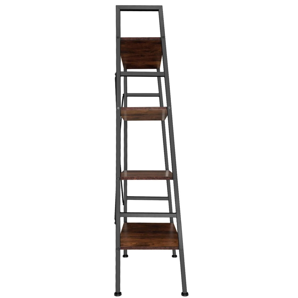 Libreria grande in stile industriale/vintage con 4 ripiani 150 cm marrone 08_0000264