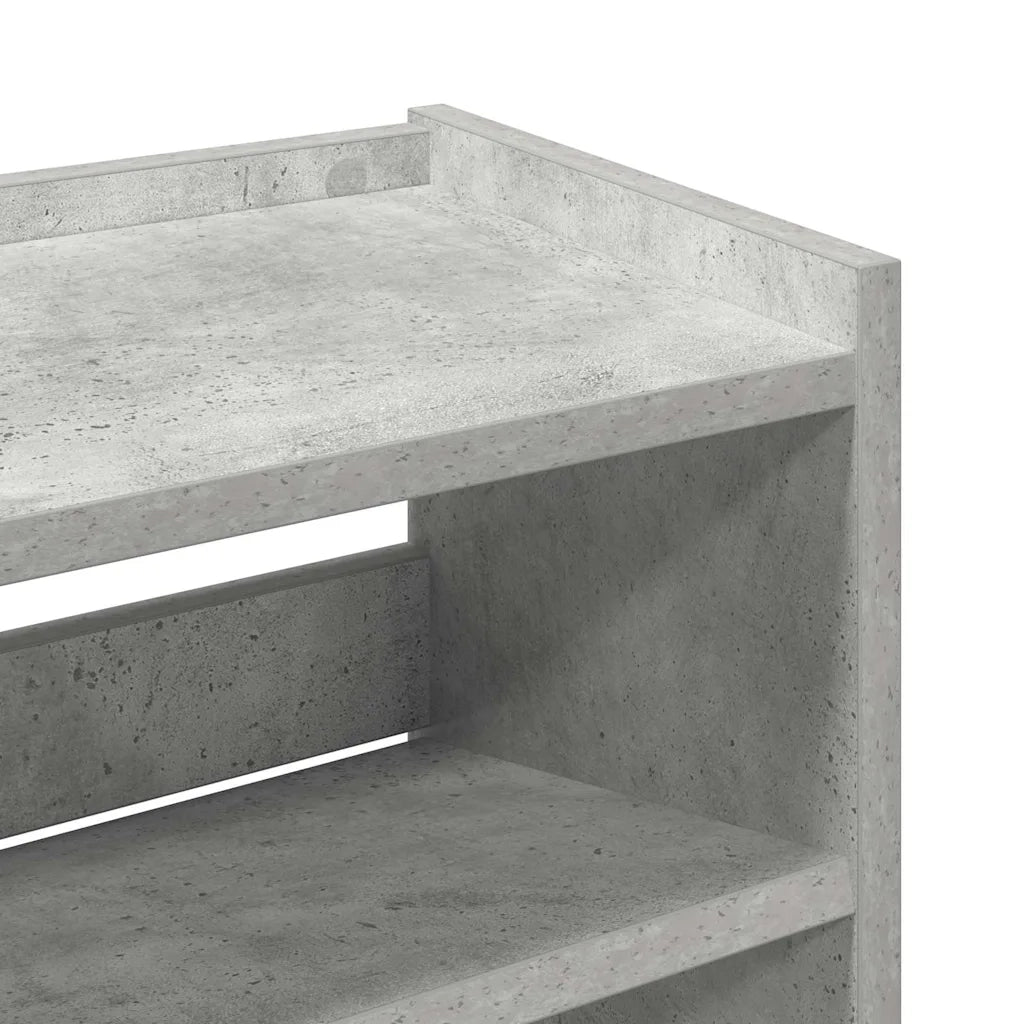 Scarpiera-Scaffale per scarpe Grigio Cemento 60x25x62 cm in Legno Multistrato