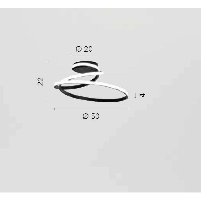 PLAFONIERA LED COASTER 40W 3-4-6500K D.50CM BIANC.