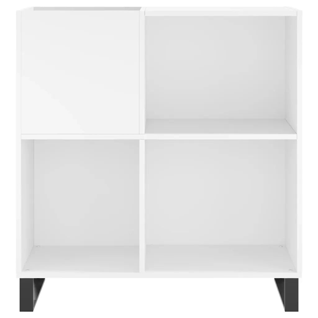 Mobile Porta Dischi Bianco 84,5x38x89 cm in Legno Multistrato