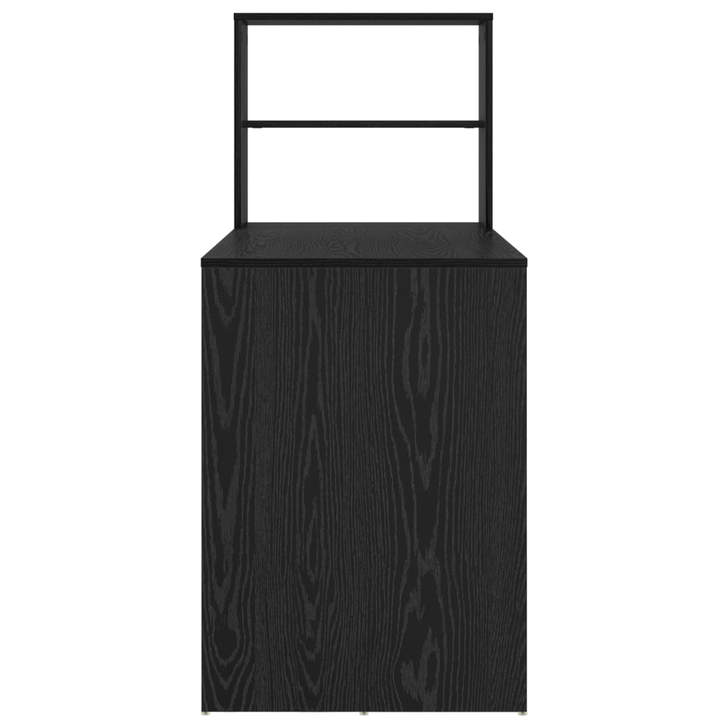 Scrivania con Stoccaggio Rovere Nero 113x54x120 cm Legno Ingegnerizzato