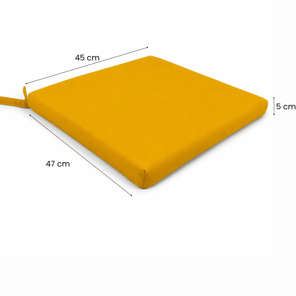 Cuscino seduta per sedia 45x47cm con velcro in poliestere – Giallo Ocra