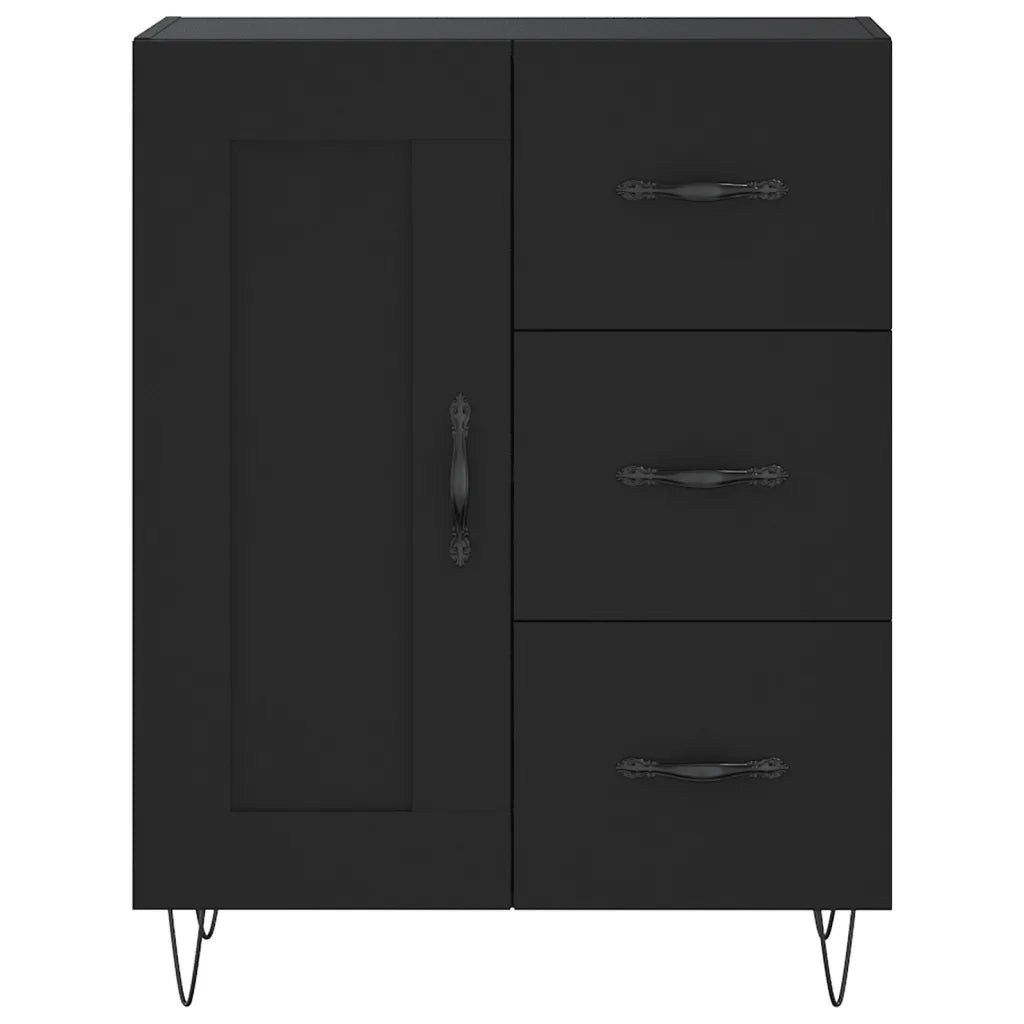 Credenza Nera 69,5x34x90 cm in Legno Multistrato 830253