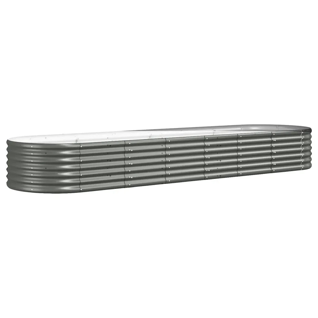Letto Giardino Acciaio Zincato 296x80x36 cm Grigio 318924