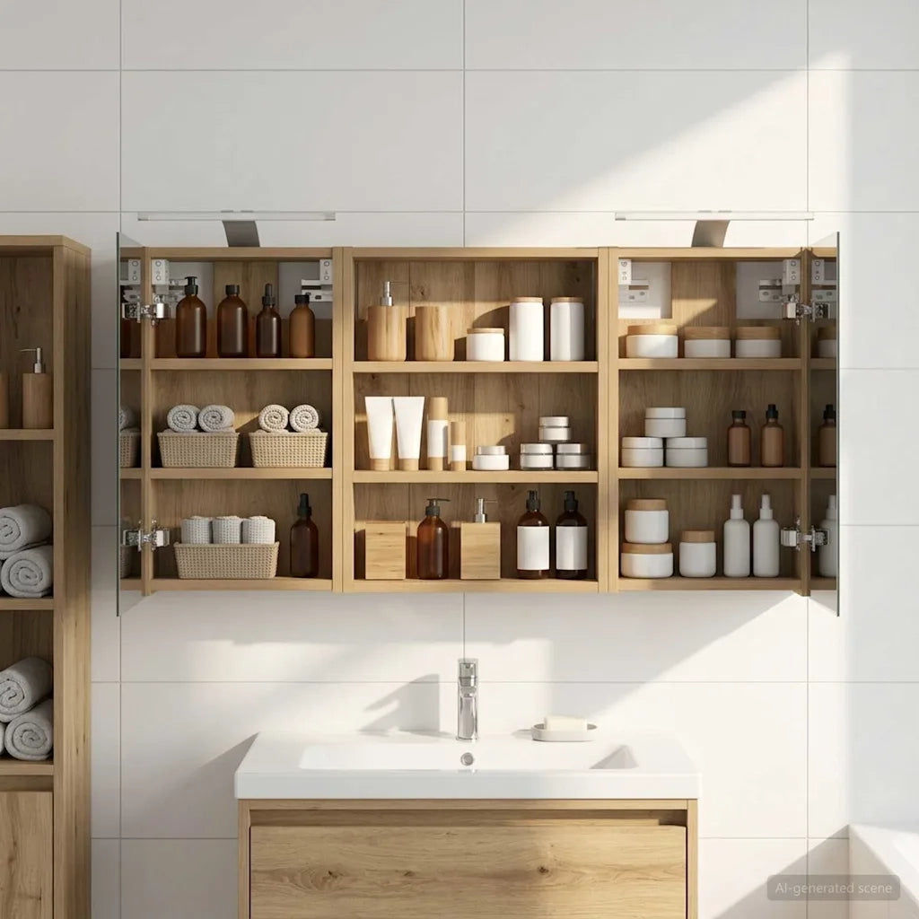 Set di Armadi da Bagno con lo scaffale 3 pcs 100 x 10,5 x 50 cm 3403695