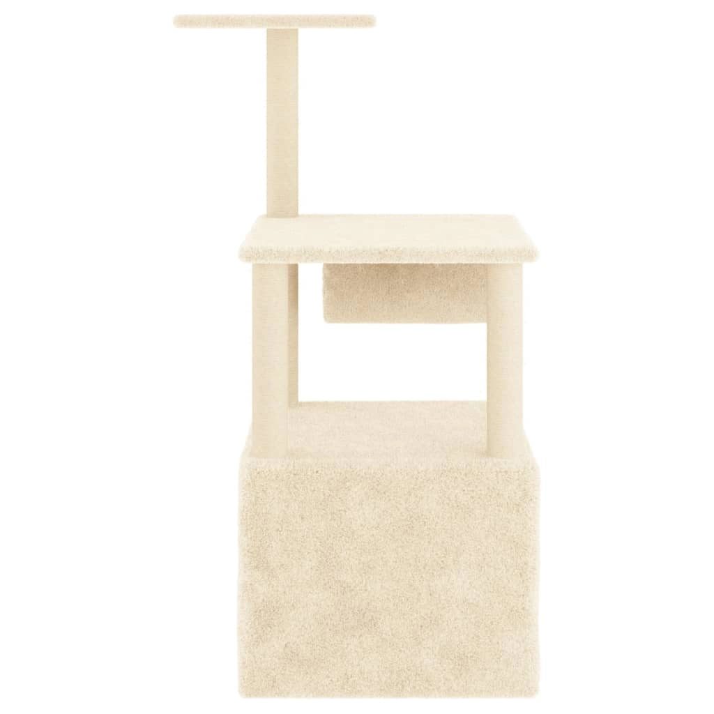 Tiragraffi per gatti torre per arrampicata giocattolo piattaforma per arrampicata con tiragraffi in sisal 109,5 cm crema 02_0022454