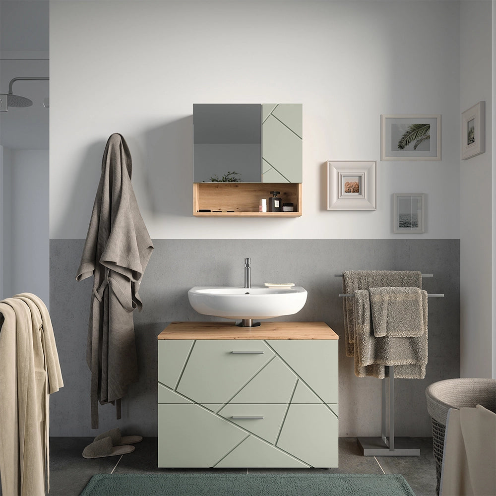 Vicco Set di mobili da bagno Verde salvia 2 parti