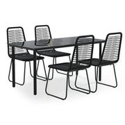 Set da Pranzo da Giardino 5 pz | Set Salotto da Giardino Nero