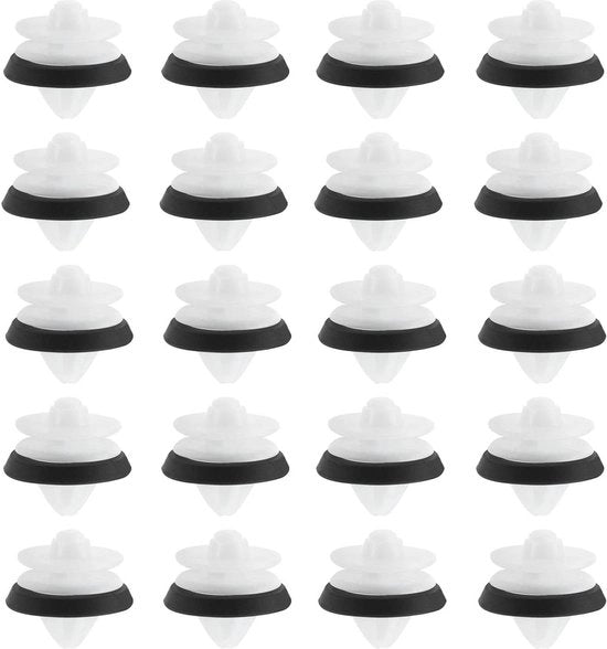Pannelli di fissaggio per porta auto in plastica 8P0868243 - Compatibile con Audi A3, R8, S3, TT - Decorazioni interne auto in plastica - Accessori di fissaggio per porta auto - Nero Bianco - Set da 20 clip .