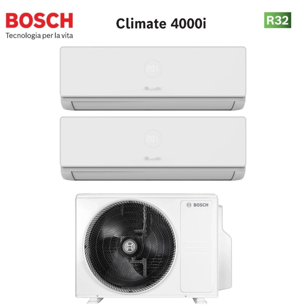 Condizionatore Dual Split Bosch Climate 4000i 9+18 con 5000M 53/2 E R-32 Wi-Fi Optional