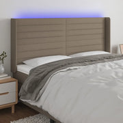 Testiera a LED-Testata con LED Tortora 163x16x118/128 cm in Tessuto 741454