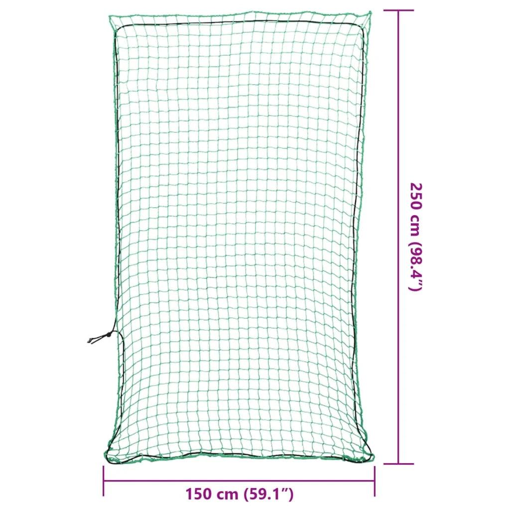 Rete per protezione rimorchio ancoraggio portapacchi con corda elastica 2,5 x 1,5 m PP verde 02_0042184