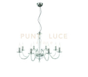 LAMPADARIO PAGANINI 8 LUCI BIANCO CROMO ATTACCO E14 D.84CM