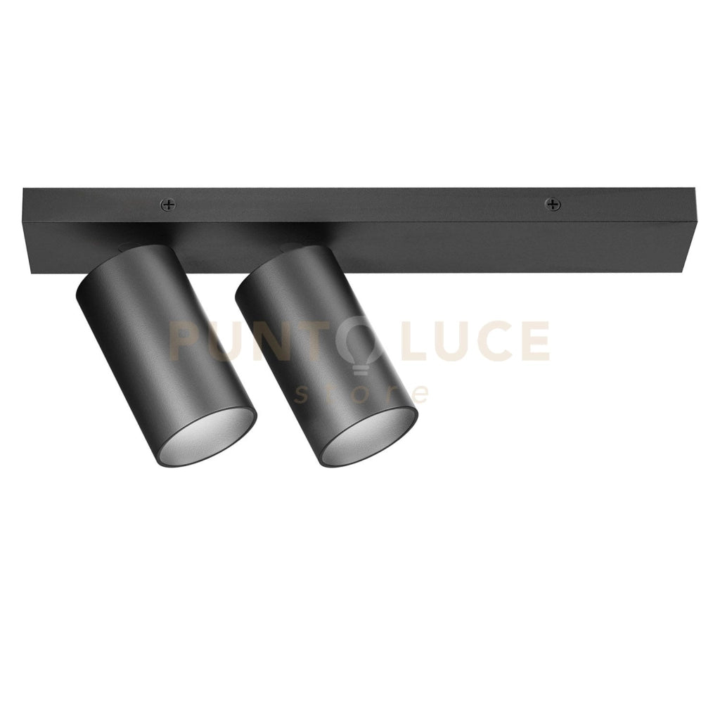 GFA1399- SPOT 2 FARETTI ATTACCO GU10 ORIENTABILI COLORE NERO OPACO