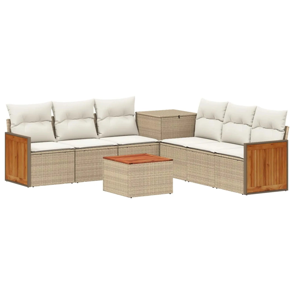 Set di divani 8 pz Beige e Bianco Crema 3448650