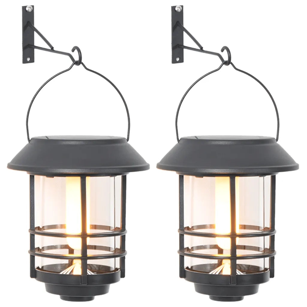 Lanterne Solari per Esterni 2 pz Fiamma Tremolante Bianco Caldo 4008185