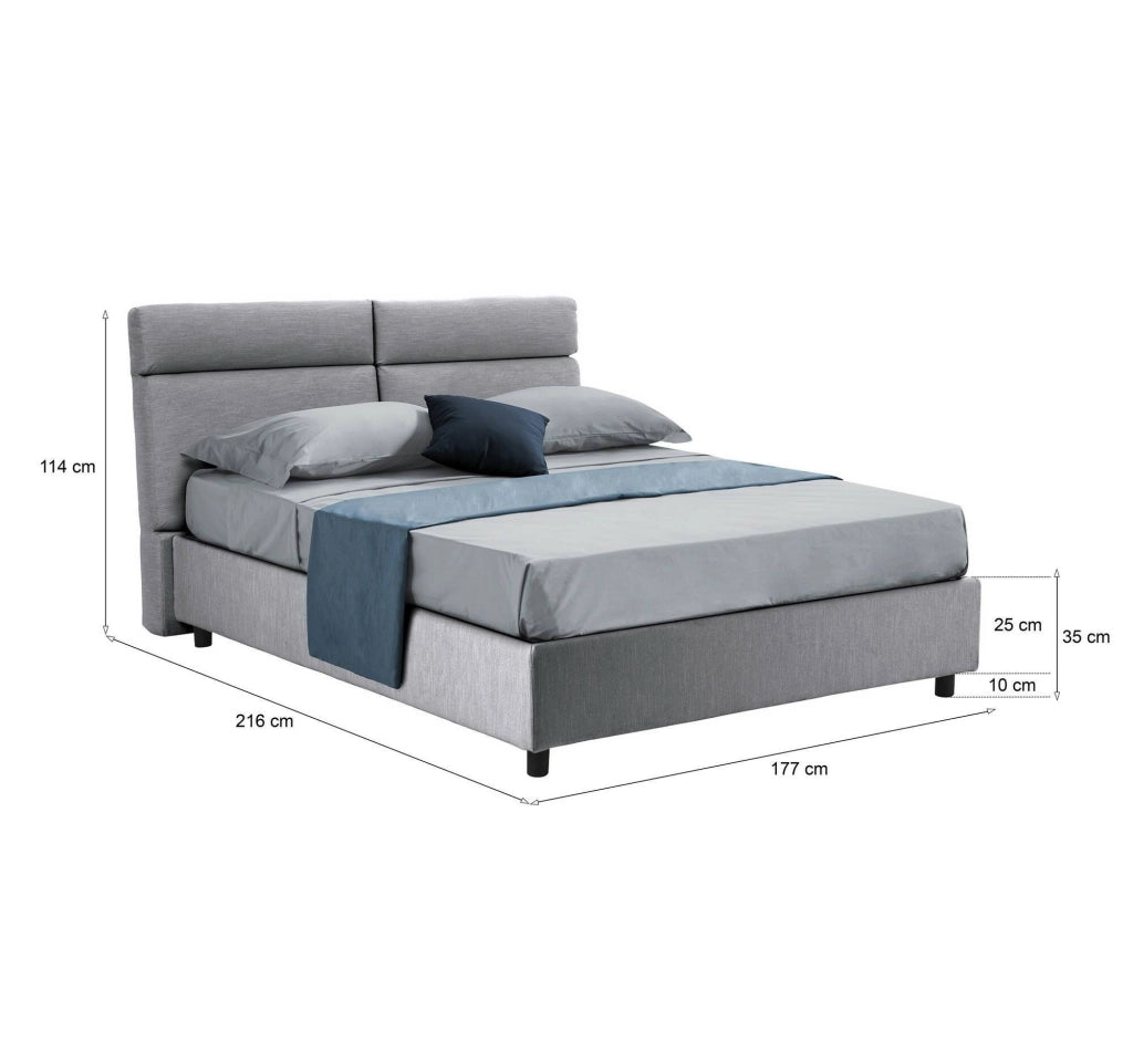 Letto Matrimoniale Alcatron, Letto Matrimoniale Sfoderabile Made in Italy, Grigio