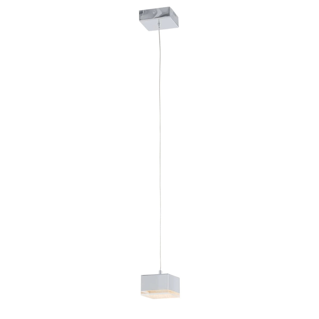 Italux Seth lampada a sospensione LED cromo Ø10cm 3000K