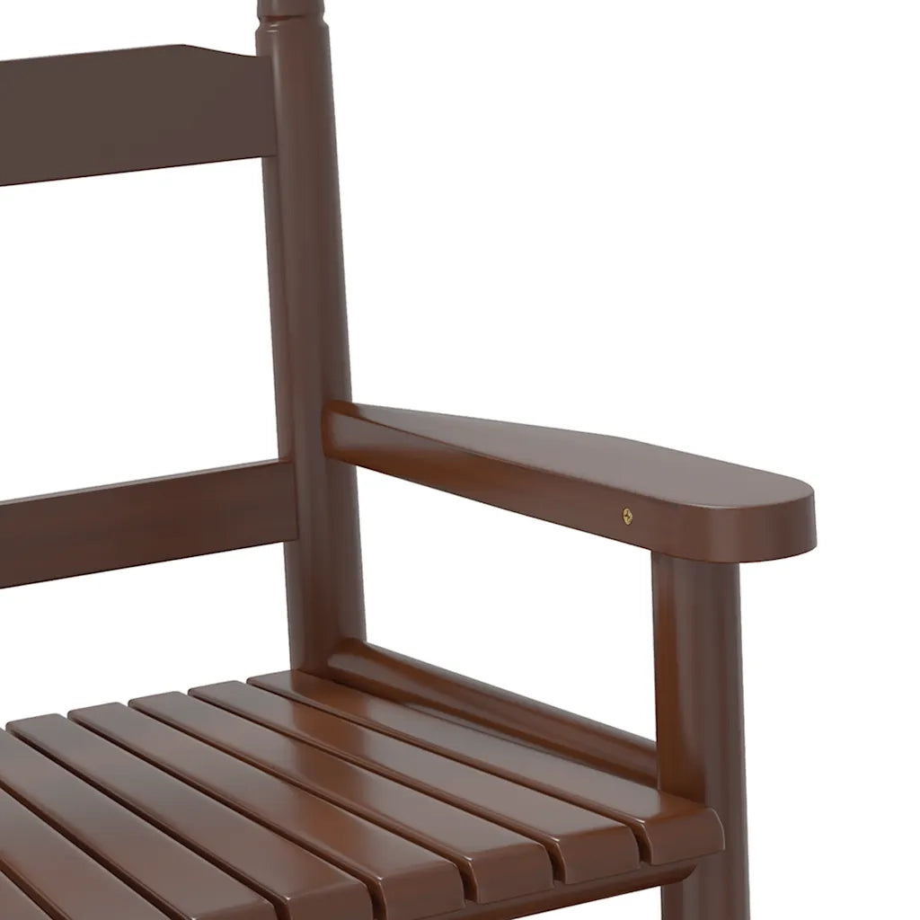 vidaXL Sedia a Dondolo per Bambini Marrone in Legno Massello di Pioppo