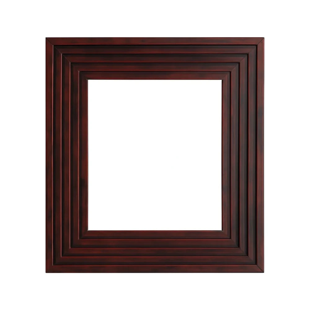 Specchio quadrato da parete Borders con cornice in legno marrone scuro | Duzzle