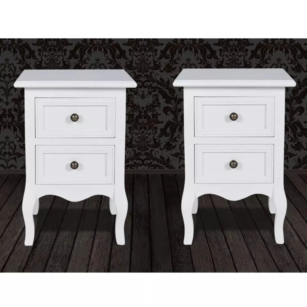Comodino comodino cassettiera mobili per camera da letto 2 pezzi con 2 cassetti MDF bianco 1402190