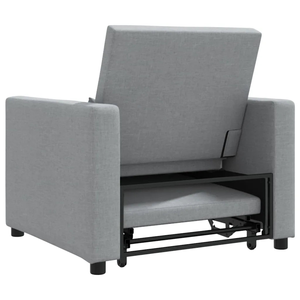 vidaXL Divano Letto Singolo Grigio chiaro 90 x 165 x 87 cm Tessuto