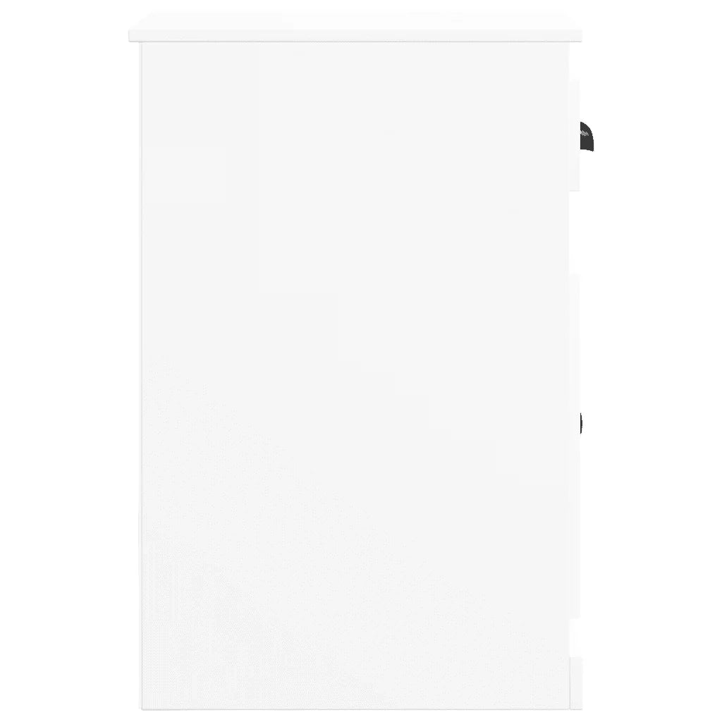 Mobiletto laterale con cassetto decorativo 40 x 50 x 75 cm legno composito bianco 02_0048269