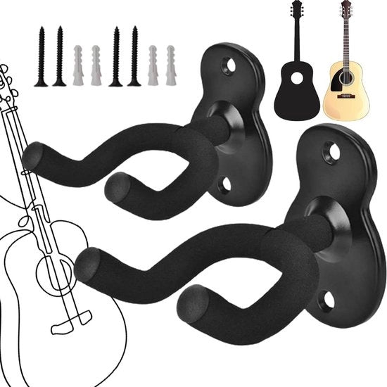 Due Ganci Metallici per Chitarra Ukelele Standard per Parete - Chitarra Acustica Basso Ukelele Chitarra Elettrica chiodo per chitarra in parete