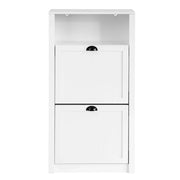 Scarpiera con 2 ante e 4 ripiani con scomparto aggiuntivo per scarpe L60*P24*A110 cm Bianco FSR87-K-W SoBuy