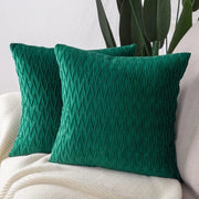 Decorativo cuscino coprifuoco a strisce, moderno cuscino quadrato con tessuto a trama per divano letto, divano, poltrona, camera da letto, soggiorno, 18x18 pollici, 2-pack - Verde - 45*45cm