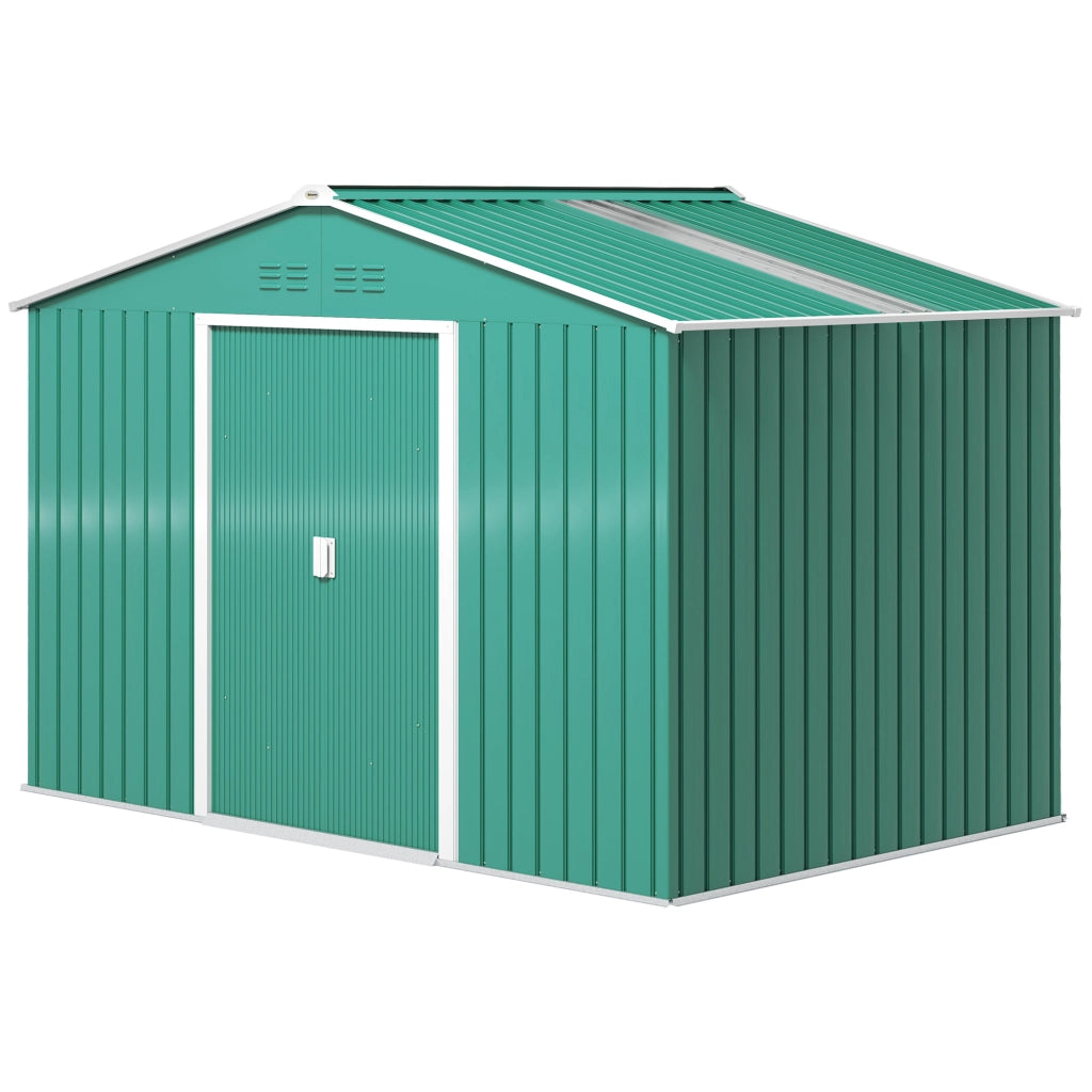 Casetta Attrezzi Giardino in Acciaio Verde ¨C zephmum ¨C 277x195x192 cm